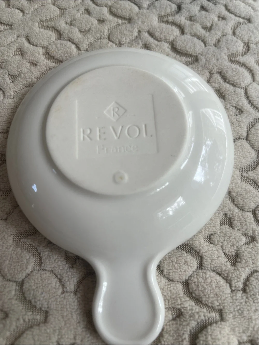 Revol France White Porcelain Ceramic Garlic Ginger Grater Zester with Handle -